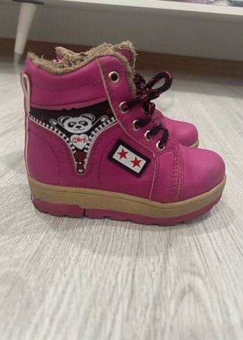 Pembe Kürklü Kız Çocuk Punk Botları - Görsel 3