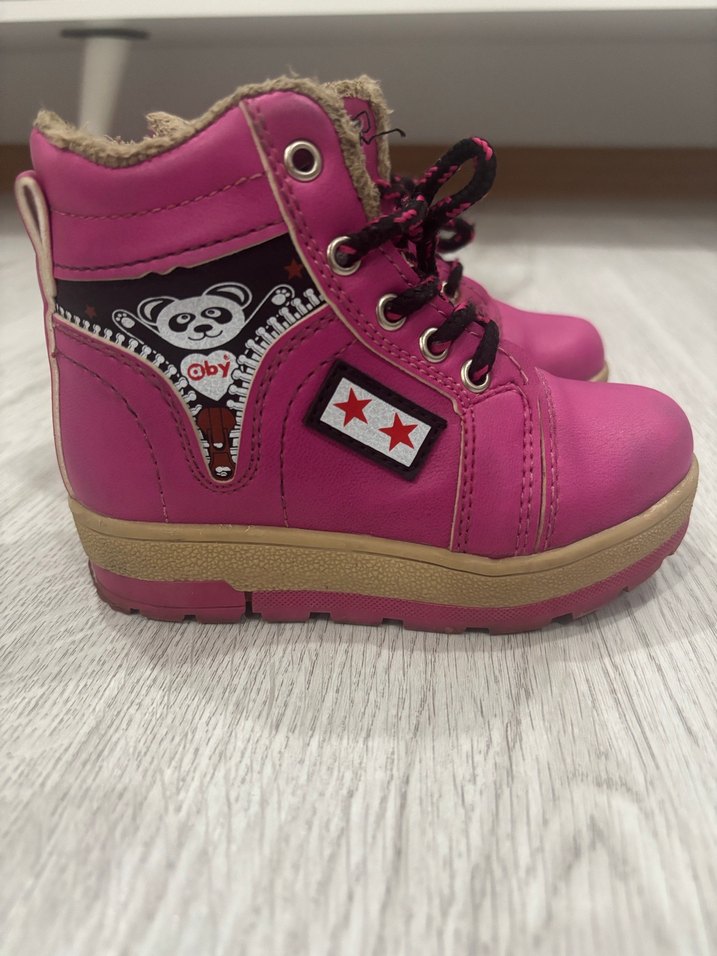 Pembe Kürklü Kız Çocuk Punk Botları - Görsel 2