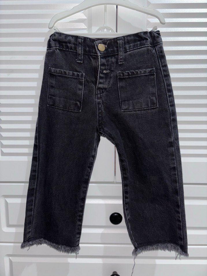 Kız Çocuk Gri Denim Pantolon - Görsel 2
