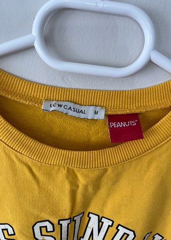 m Beden Sarı Baskılı Uzun Kollu Kadın Sweatshirt