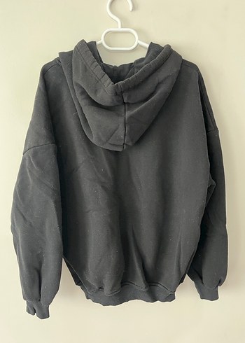 Diğer Siyah Kapüşonlu AC/DC Baskılı Sweatshirt