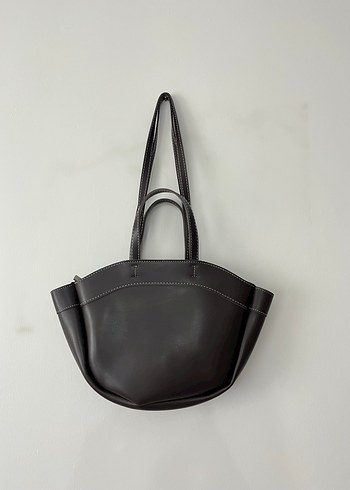 Siyah Deri Minimalist Kadın Çanta