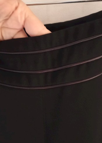 38 Beden Kadın Siyah Uzun Fermuarlı Kumaş Pantolon