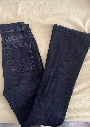 Trendyol & Milla Kadin Siyah Gri Slim Fit İspanyol Paca Denim Pantolon
