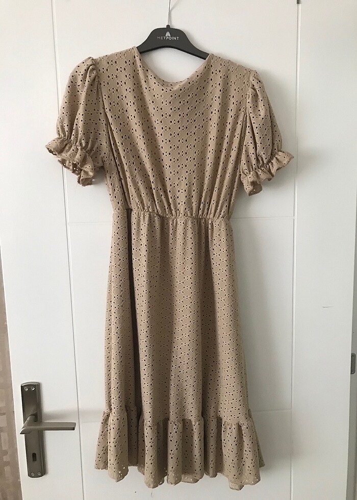 krem rengi kadın elbise M/L - Görsel 3