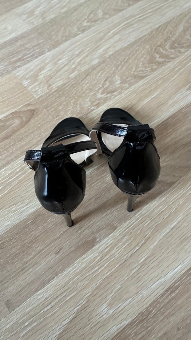 Siyah Rugan Kadın Topuklu Ayakkabı - Görsel 2