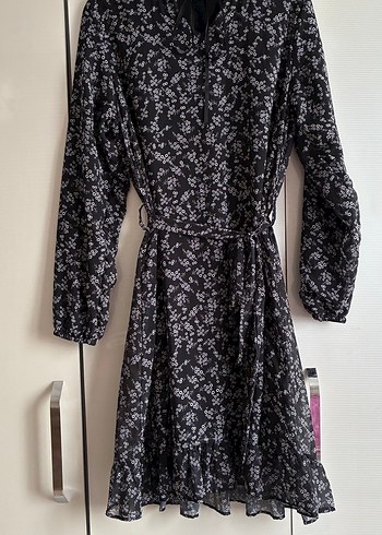 38 Beden siyah Renk sifon elbise