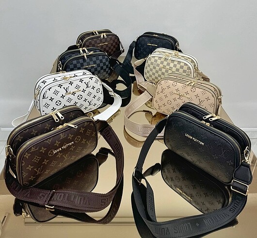 Louis Vuitton Louis Vuitton Astarsız 3 gözlü Çift fermuar kapamalı ve tek m