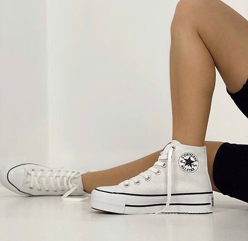 40 Beden CONVERSE PLATFORM TABAN BEYAZZ