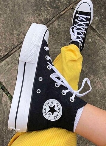 CONVERSE PLATFORM BİLEKTEN SİYAH