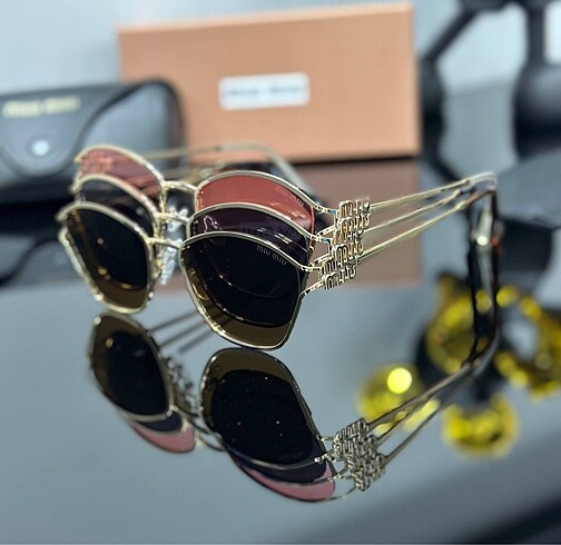 Beden kahverengi Renk Miu Miu Gözlük+Kutu+Kılıf+Temizleme Bezi Sunglasses+Box+Case+Cl