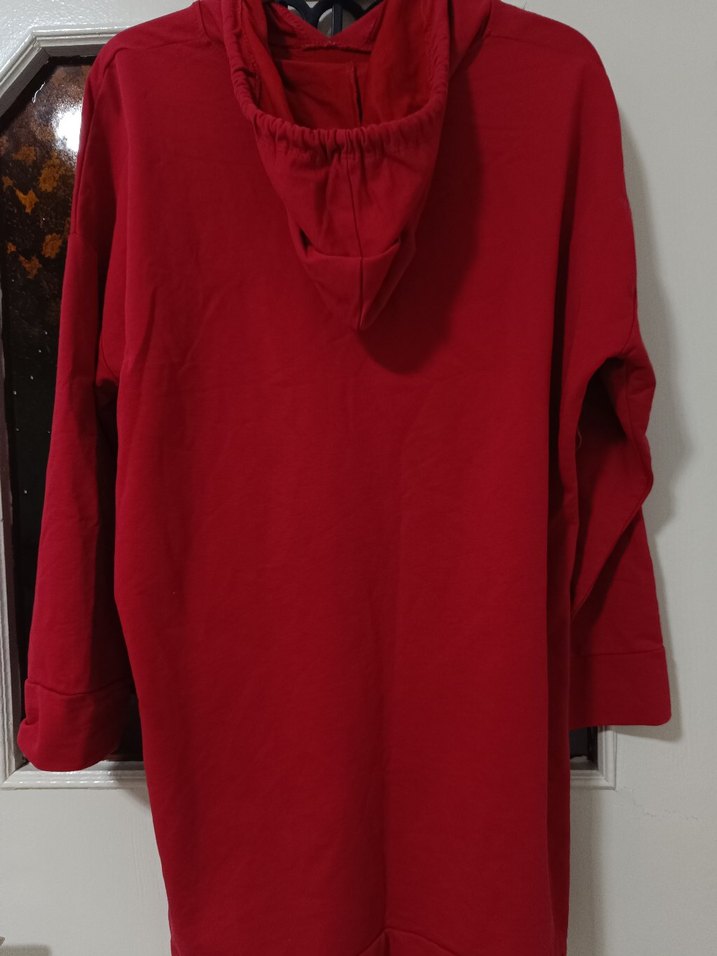 Bordo Kapüşonlu Uzun Kollu Sweatshirt - Görsel 3