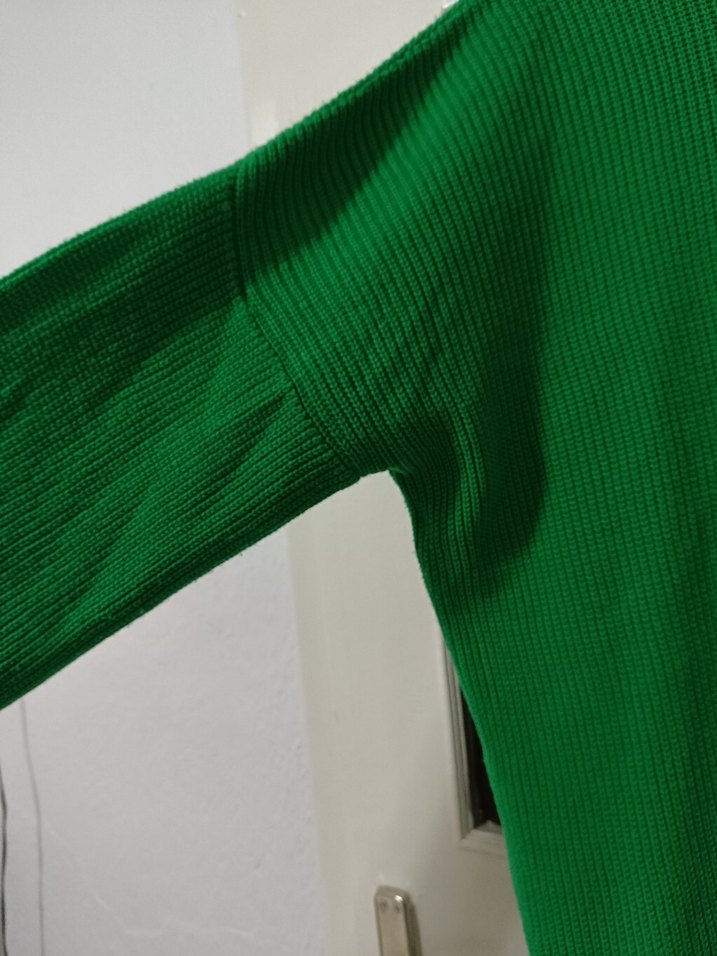 Yeşil Balıkçı Yaka Örgü Kadın Kazak - Görsel 3