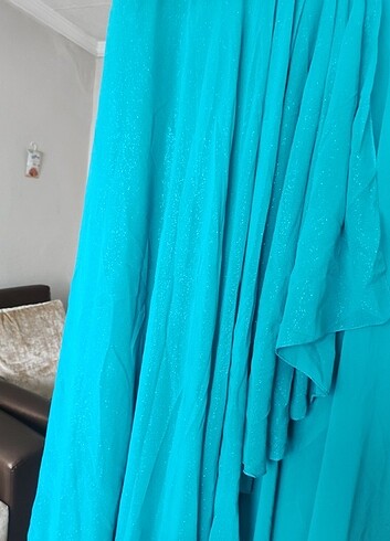 40 Beden turkuaz Renk Abiye elbise 