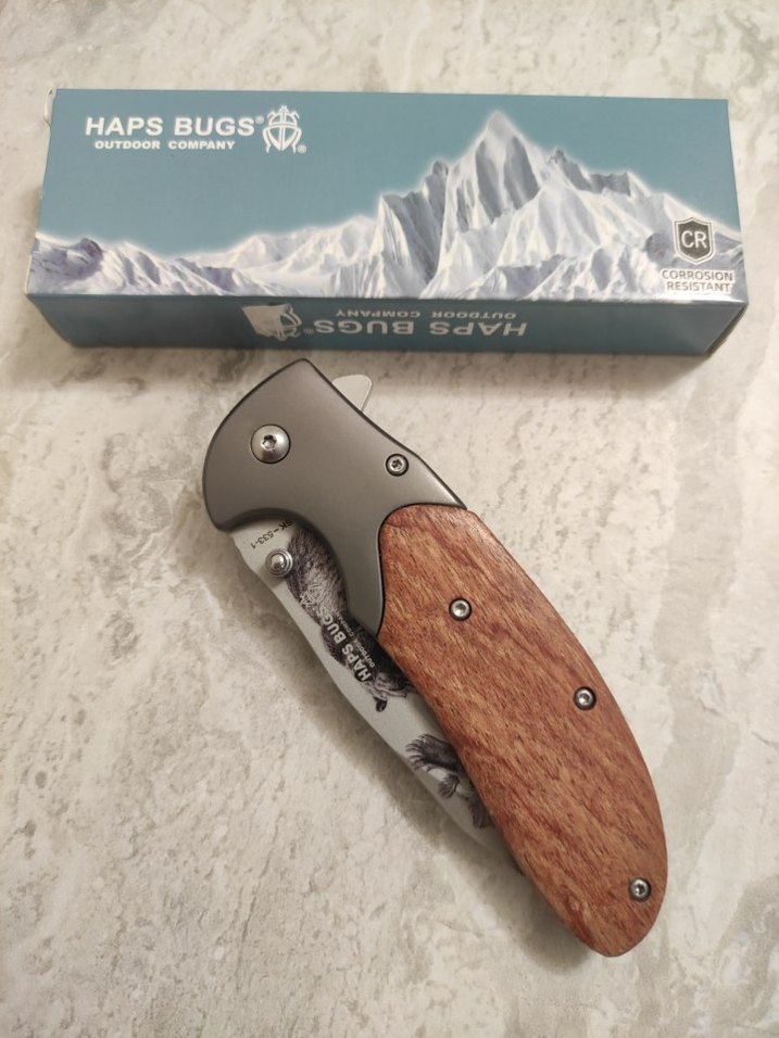 HapsBugs Ayı Kartal Desenli otomatik çakı - Görsel 3