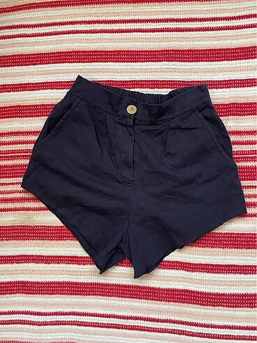 H&M Lacivert keten şort
