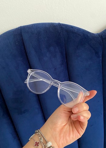 Beyaz şeffaf camlı gözlük - Görsel 2