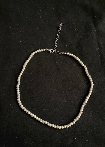 Gri Boncuklu Minimalist Midi Kolye - Görsel 2