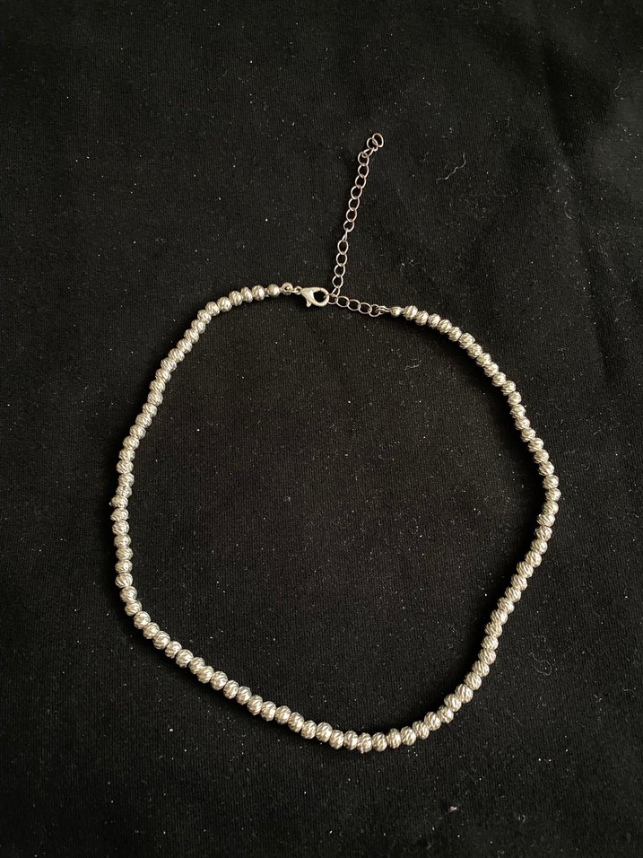 Gri Boncuklu Minimalist Midi Kolye - Görsel 2