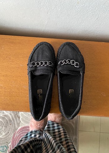 Zincir Detaylı Siyah parıltılı babet - Görsel 11