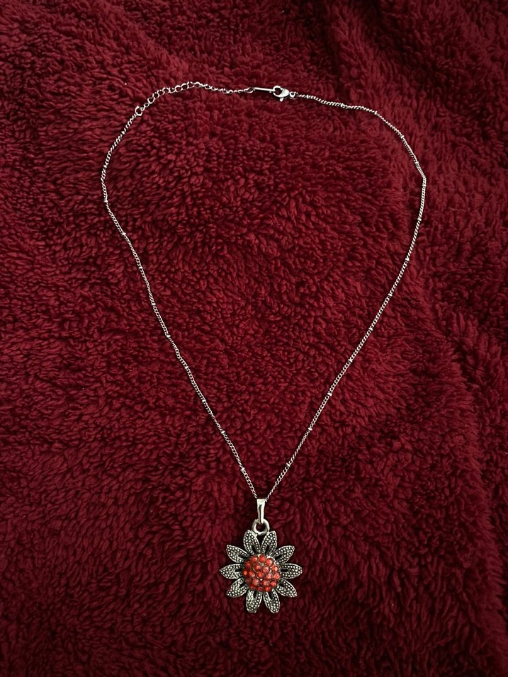 Kırmızı Nakışlı Boncuklu Bohem Kolye - Görsel 3