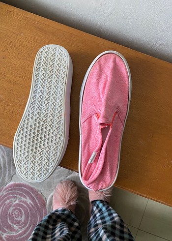 Pembe Kadın Sneaker Velcro Detaylı - Görsel 4