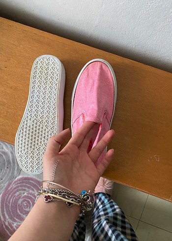 Pembe Kadın Sneaker Velcro Detaylı - Görsel 3