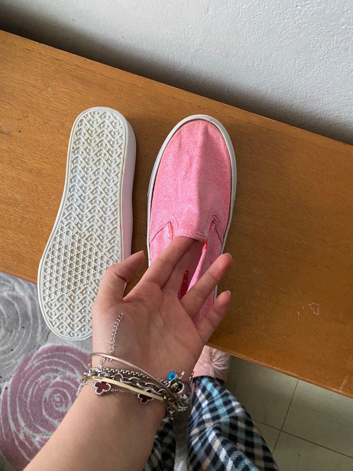 Pembe Kadın Sneaker Velcro Detaylı - Görsel 3