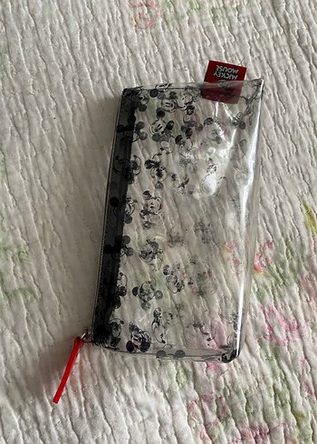 Gri Desenli Fermuarlı Makyaj Çantası - Görsel 3