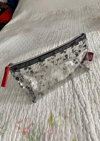 Gri Desenli Fermuarlı Makyaj Çantası - Görsel 5