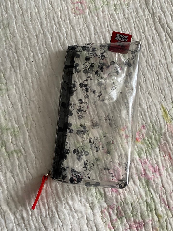 Gri Desenli Fermuarlı Makyaj Çantası - Görsel 3