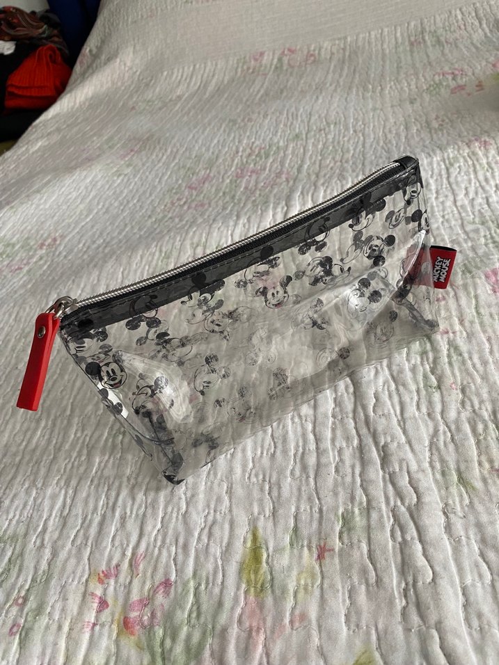 Gri Desenli Fermuarlı Makyaj Çantası - Görsel 5