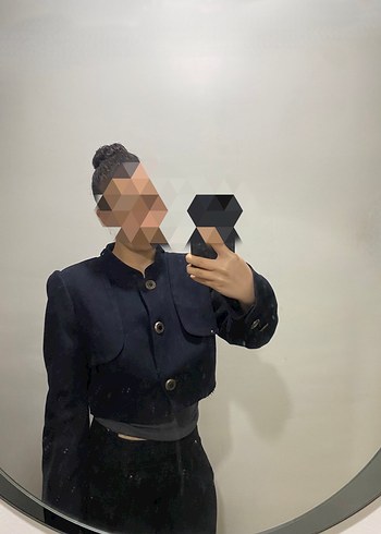 Koyu laci kaşe blazer ceket - Görsel 3