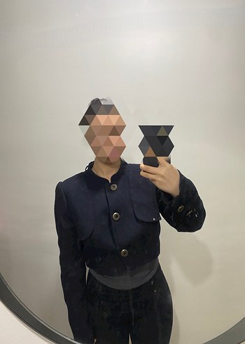 Koyu laci kaşe blazer ceket - Görsel 2