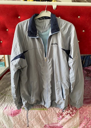 American Vintage Adidas Gri Siyah Retro Spor Ceket