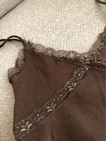 xs Beden dantelli crop atlet