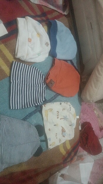 3-6 Ay, 17 cm Beden çeşitli Renk Bebek şapkası