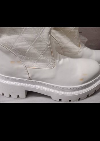 Beyaz Platform Topuklu Kadın Bot - Görsel 5