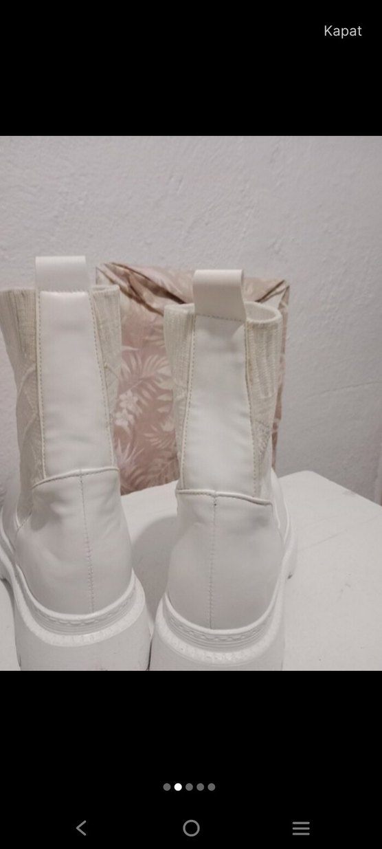 Beyaz Platform Topuklu Kadın Bot - Görsel 2