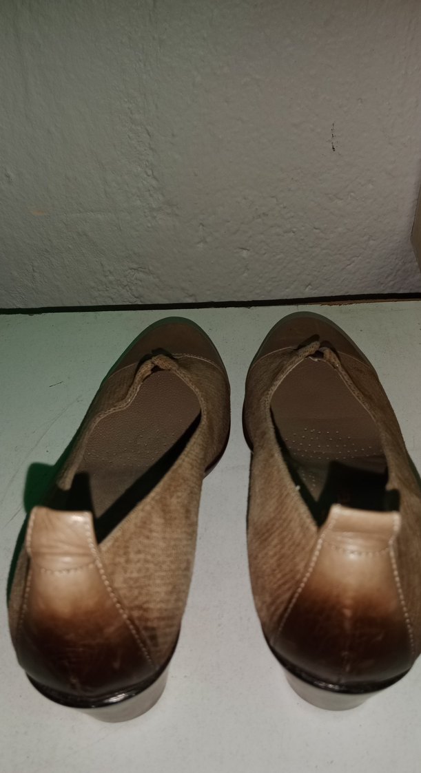 Bej Dolgu Topuklu Yılan Desenli Klasik Kadın Ayakkabı - Görsel 3