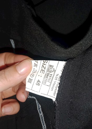 Kadın Siyah Kemerli Kumaş Pantolon - Görsel 3