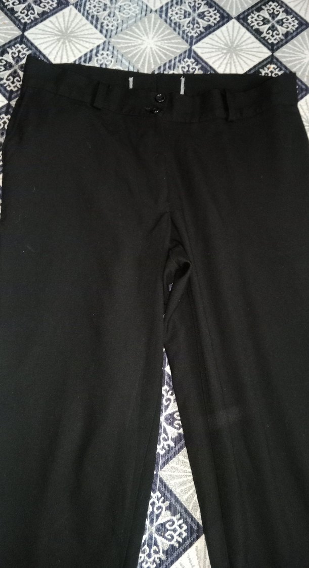 Kadın Siyah Kemerli Kumaş Pantolon - Görsel 2