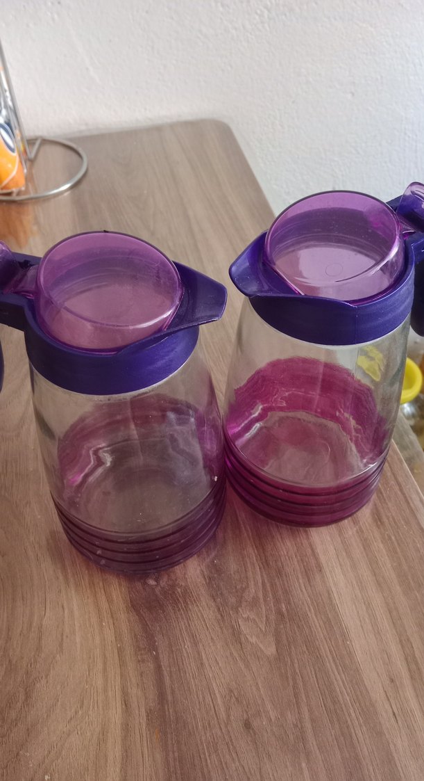 Mor Kapaklı Renkli Cam Sürahi - Görsel 2