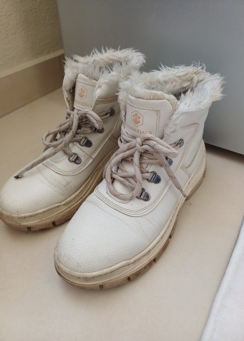 Gri Tüylü Kadın Günlük Wedge Topuk Bot - Görsel 2