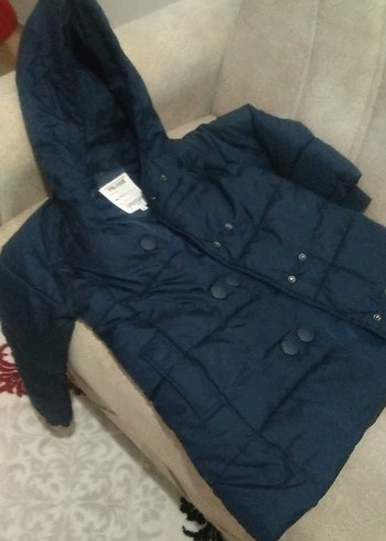 Düğmeli Lacivert erkek çocuk Kışlık Mont - Görsel 5