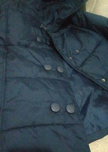 Düğmeli Lacivert erkek çocuk Kışlık Mont - Görsel 7