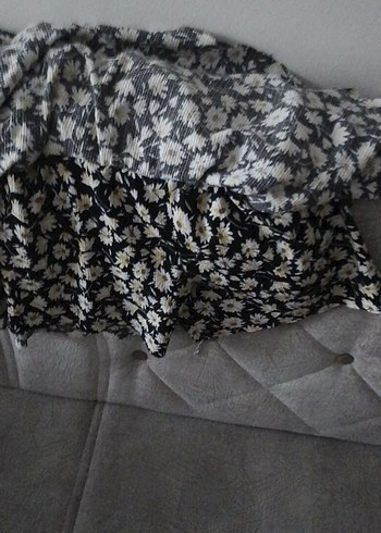 Gri Çiçek Desenli Mini Etek kız çocuk - Görsel 2