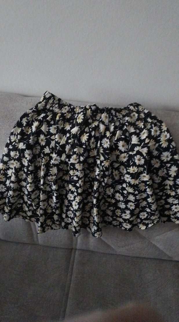 Gri Çiçek Desenli Mini Etek kız çocuk - Görsel 3