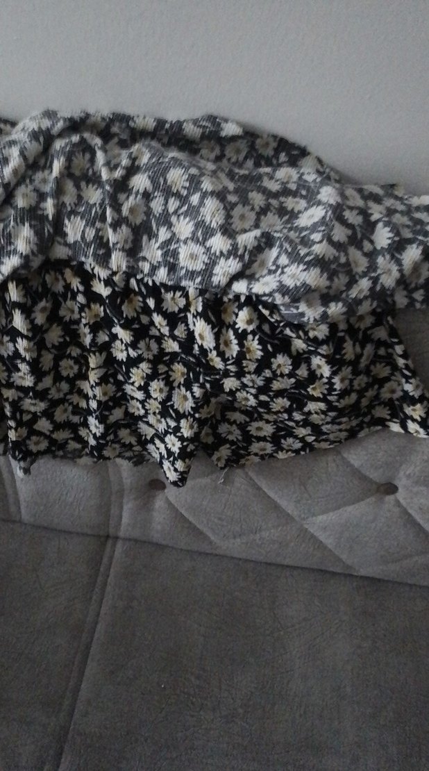 Gri Çiçek Desenli Mini Etek kız çocuk - Görsel 2