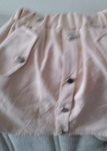 Düğmeli Bej Mini Etek kız çocuk - Görsel 2